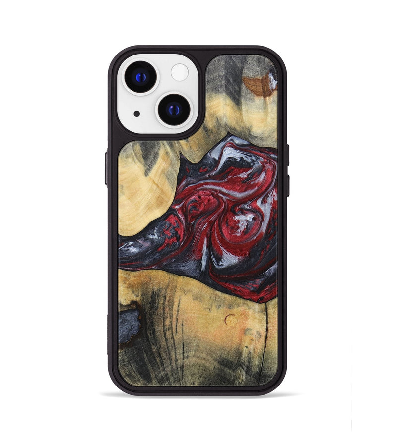 iPhone 13 Wood+Resin Phone Case - Samuel (Red, 697177)