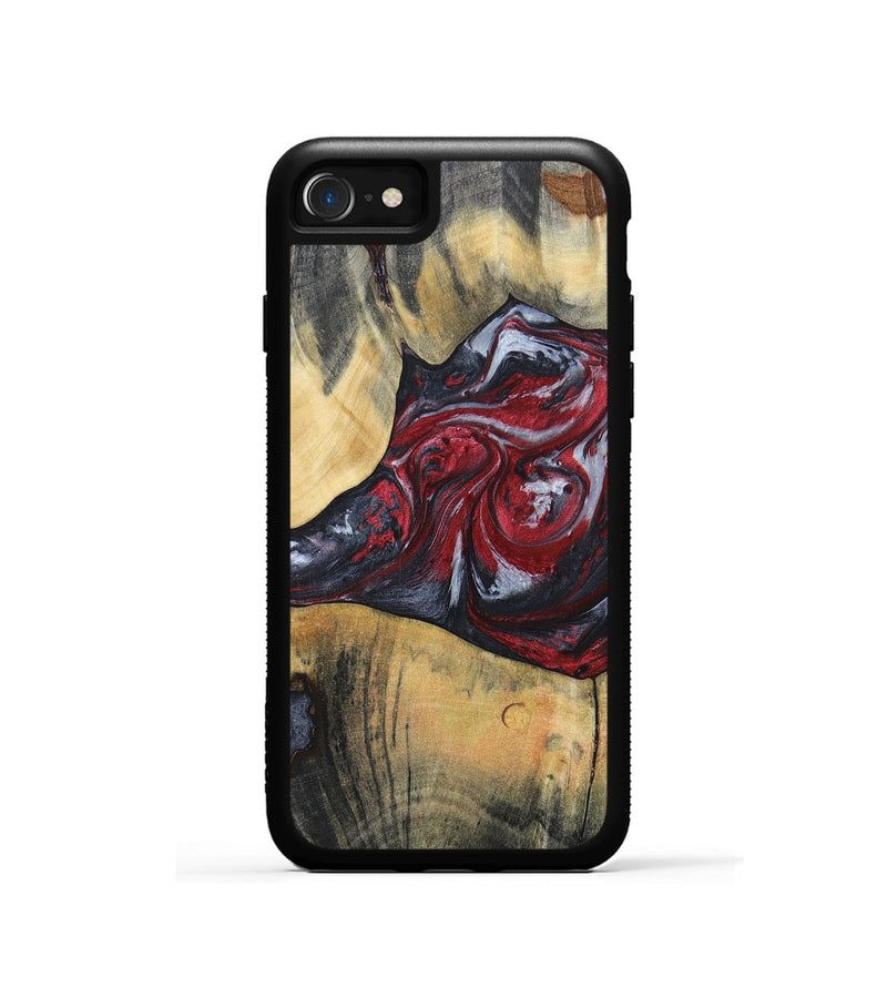 iPhone SE Wood+Resin Phone Case - Samuel (Red, 697177)