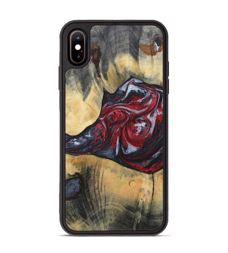iPhone Xs Max Wood+Resin Phone Case - Samuel (Red, 697177)