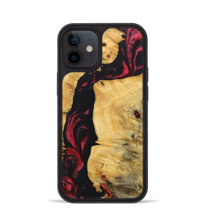 iPhone 12 Wood+Resin Phone Case - Gene (Red, 697180)
