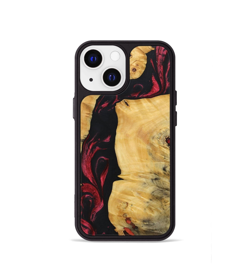 iPhone 13 mini Wood+Resin Phone Case - Gene (Red, 697180)