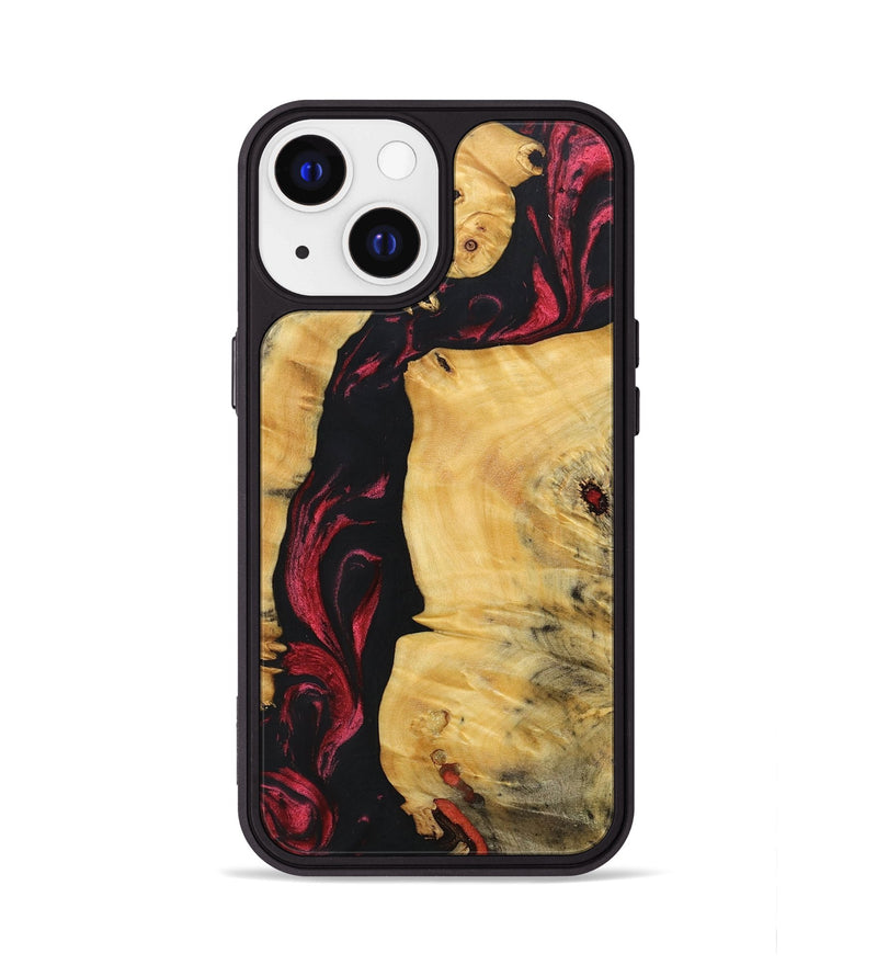 iPhone 13 Wood+Resin Phone Case - Gene (Red, 697180)