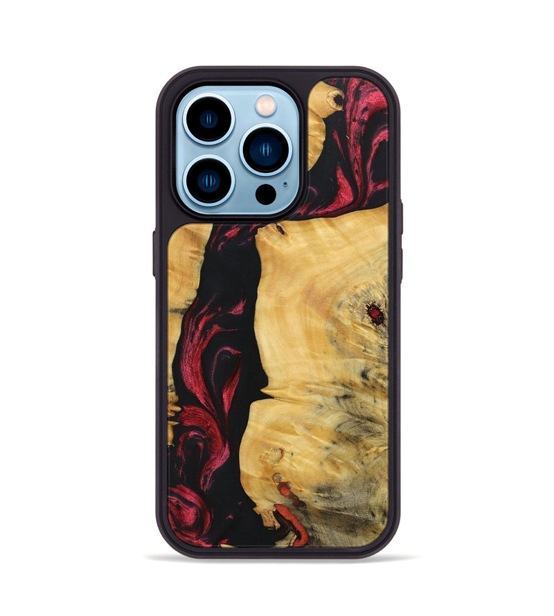 iPhone 14 Pro Wood+Resin Phone Case - Gene (Red, 697180)