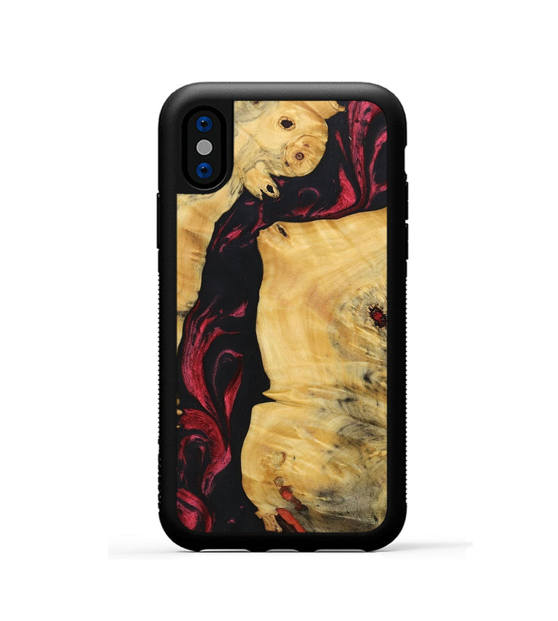 iPhone Xs Wood+Resin Phone Case - Gene (Red, 697180)