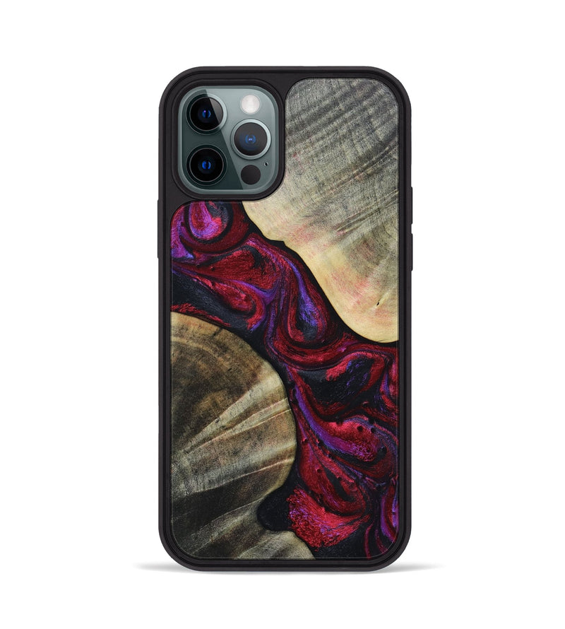 iPhone 12 Pro Wood+Resin Phone Case - Denzel (Red, 697181)