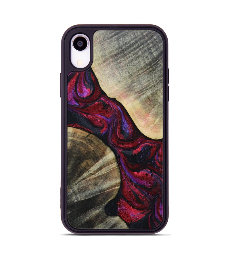 iPhone Xr Wood+Resin Phone Case - Denzel (Red, 697181)