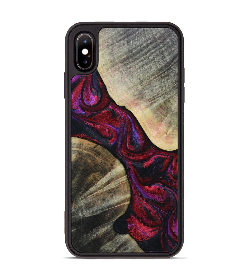 iPhone Xs Max Wood+Resin Phone Case - Denzel (Red, 697181)