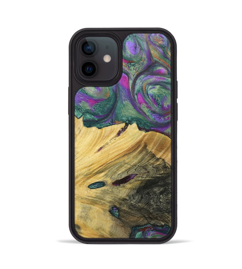 iPhone 12 Wood+Resin Phone Case - Annette (Green, 697184)