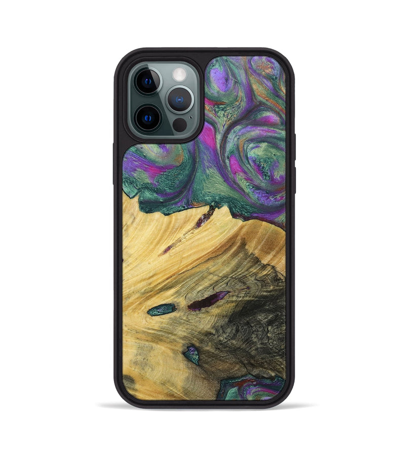 iPhone 12 Pro Wood+Resin Phone Case - Annette (Green, 697184)