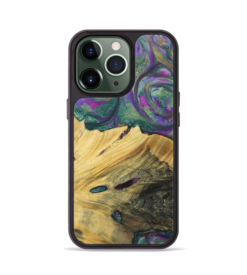iPhone 13 Pro Wood+Resin Phone Case - Annette (Green, 697184)