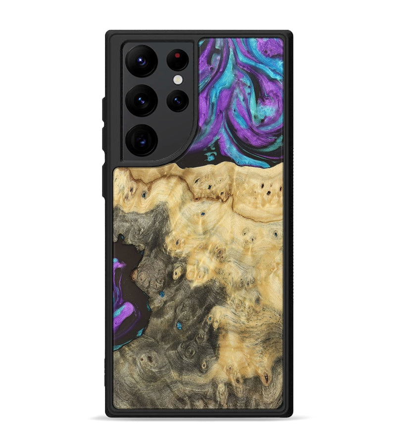 Galaxy S22 Ultra Wood+Resin Phone Case - Kingston (Purple, 697197)