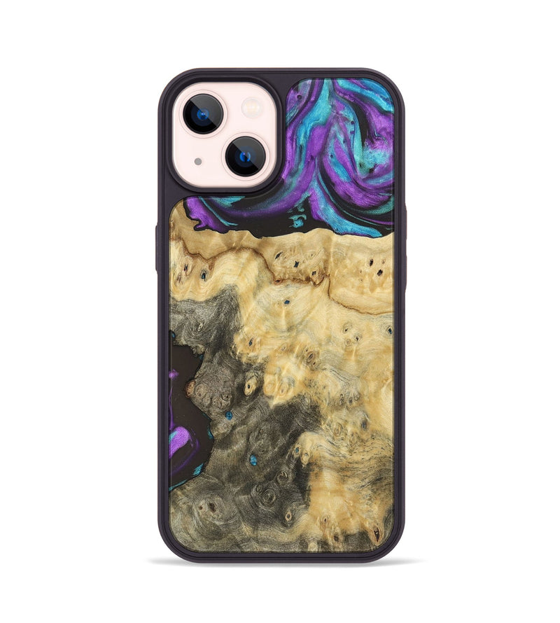 iPhone 14 Wood+Resin Phone Case - Kingston (Purple, 697197)