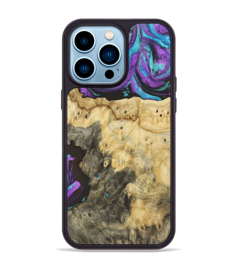 iPhone 14 Pro Max Wood+Resin Phone Case - Kingston (Purple, 697197)