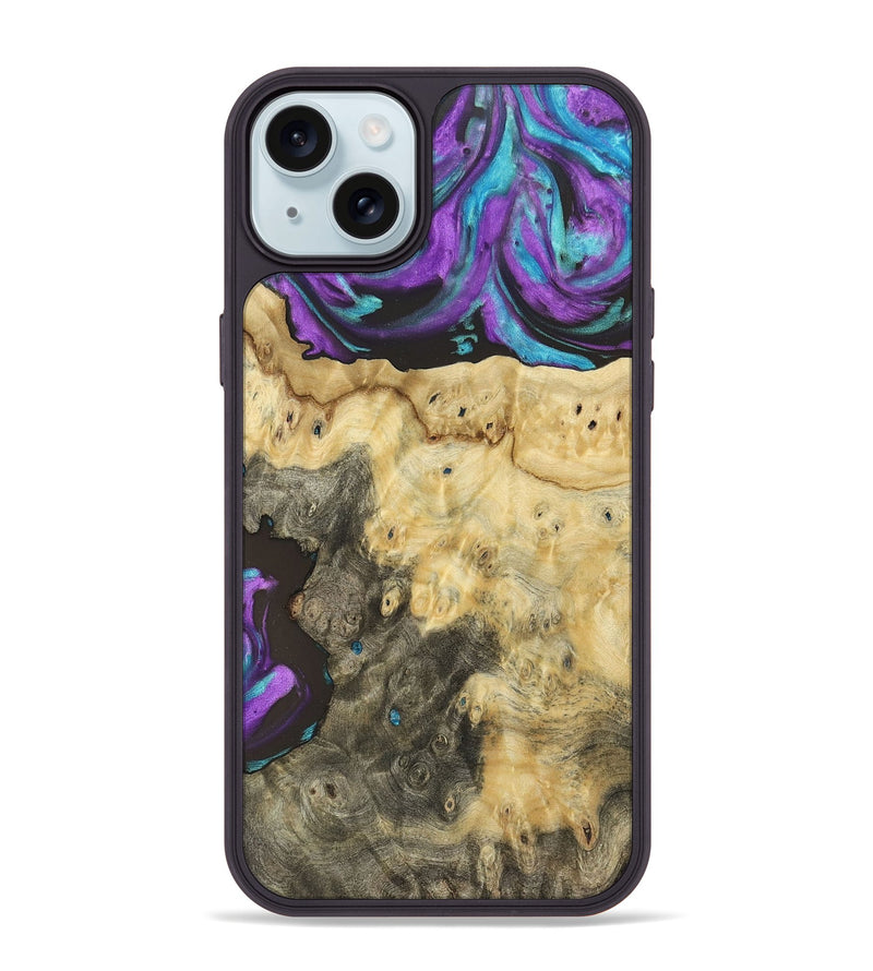 iPhone 15 Plus Wood+Resin Phone Case - Kingston (Purple, 697197)