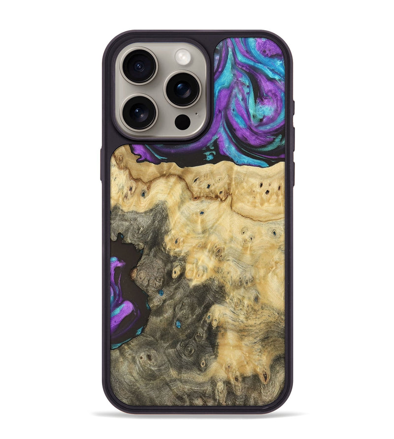iPhone 15 Pro Max Wood+Resin Phone Case - Kingston (Purple, 697197)