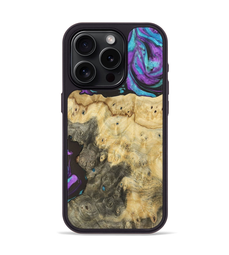 iPhone 15 Pro Wood+Resin Phone Case - Kingston (Purple, 697197)