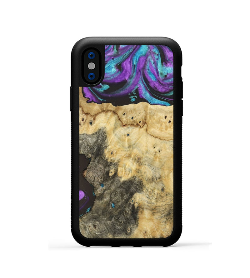 iPhone Xs Wood+Resin Phone Case - Kingston (Purple, 697197)