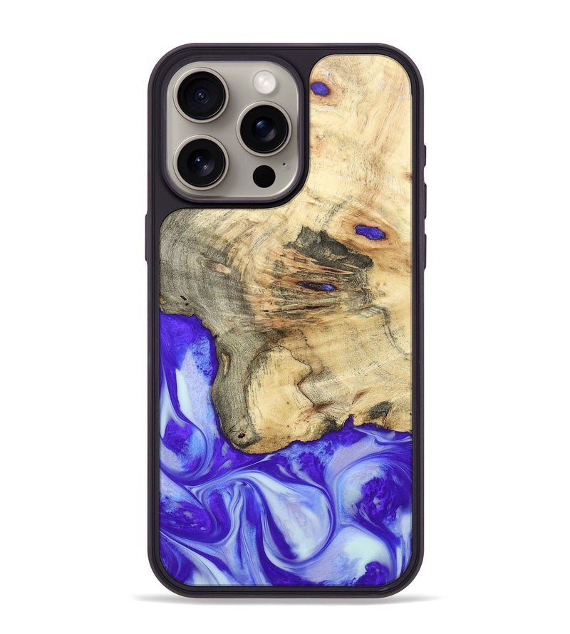 iPhone 15 Pro Max Wood+Resin Phone Case - Averie (Purple, 697198)