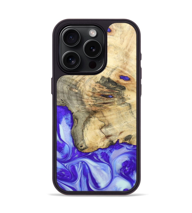 iPhone 15 Pro Wood+Resin Phone Case - Averie (Purple, 697198)