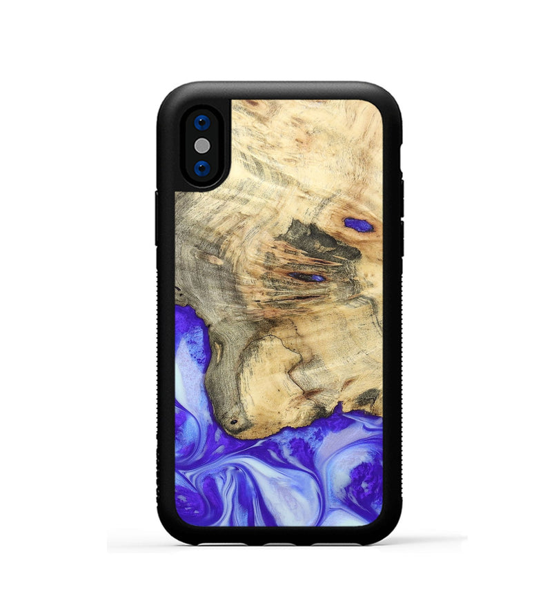 iPhone Xs Wood+Resin Phone Case - Averie (Purple, 697198)