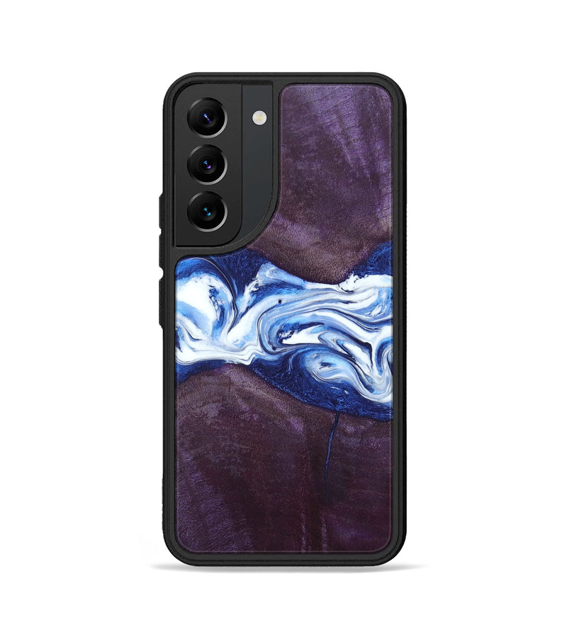 Galaxy S22 Wood+Resin Phone Case - Jenifer (Blue, 697208)