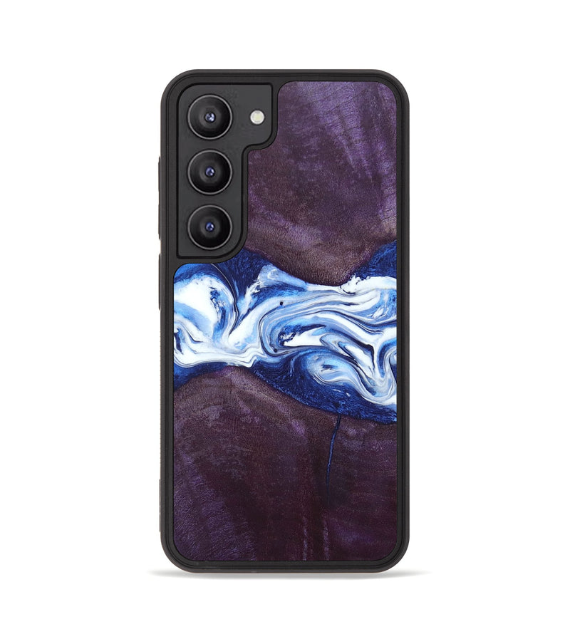 Galaxy S23 Wood+Resin Phone Case - Jenifer (Blue, 697208)