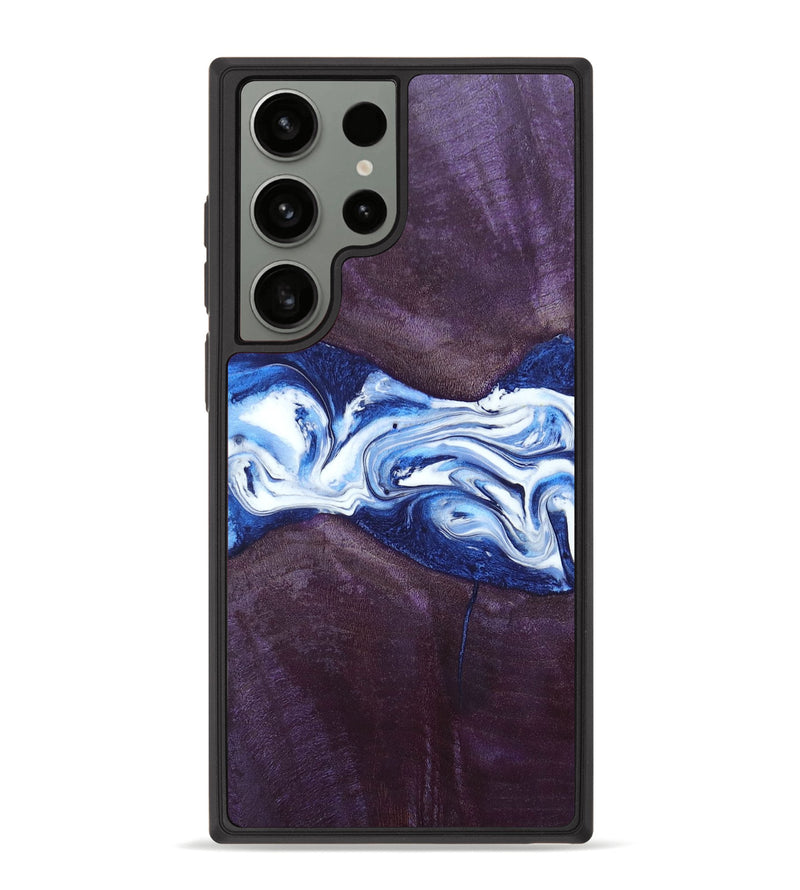 Galaxy S23 Ultra Wood+Resin Phone Case - Jenifer (Blue, 697208)