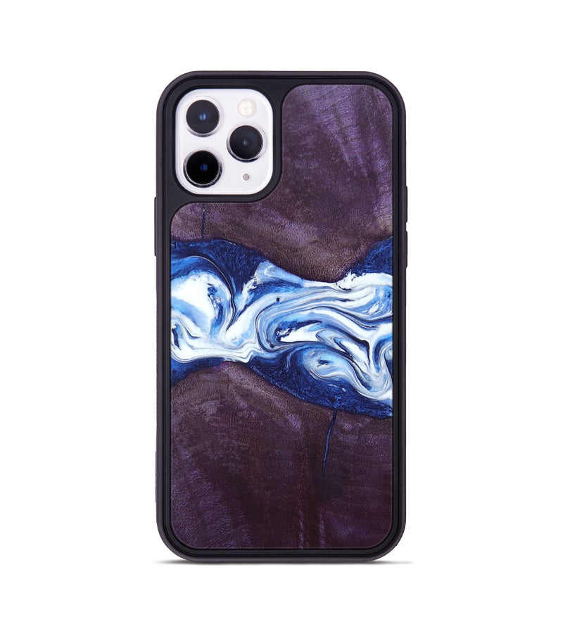 iPhone 11 Pro Wood+Resin Phone Case - Jenifer (Blue, 697208)