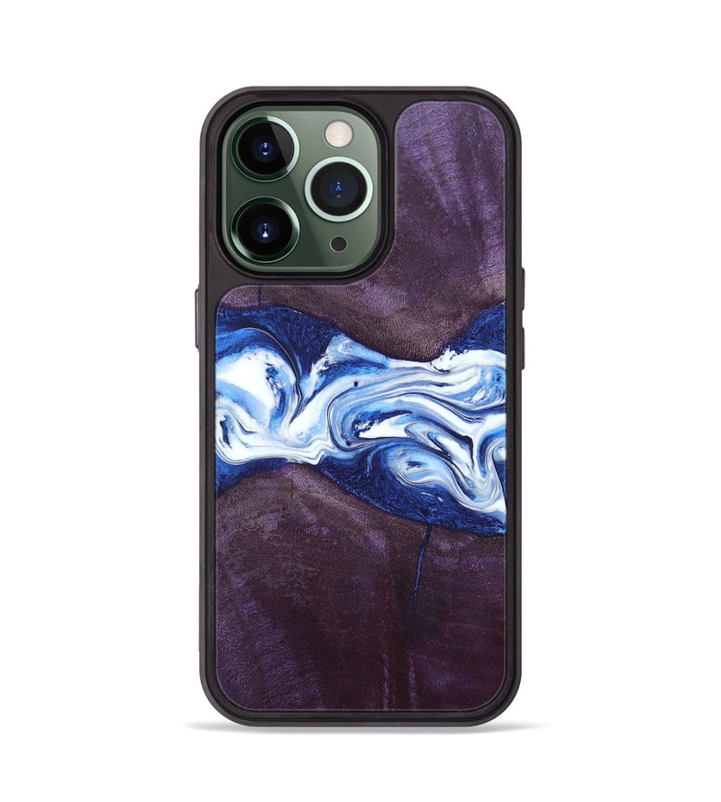 iPhone 13 Pro Wood+Resin Phone Case - Jenifer (Blue, 697208)