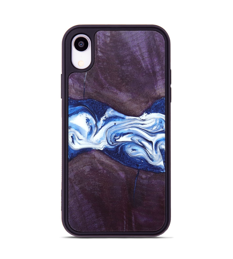 iPhone Xr Wood+Resin Phone Case - Jenifer (Blue, 697208)