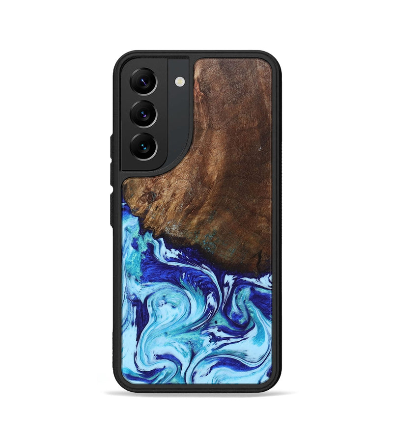 Galaxy S22 Wood+Resin Phone Case - Vivienne (Blue, 697209)
