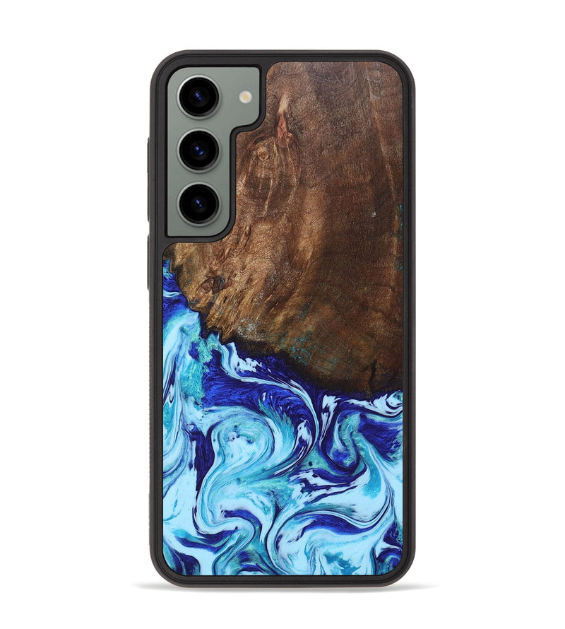 Galaxy S23 Plus Wood+Resin Phone Case - Vivienne (Blue, 697209)