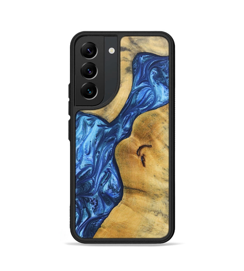 Galaxy S22 Wood+Resin Phone Case - Jamal (Blue, 697211)