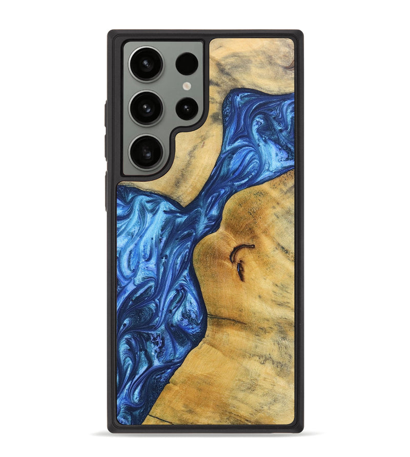 Galaxy S23 Ultra Wood+Resin Phone Case - Jamal (Blue, 697211)