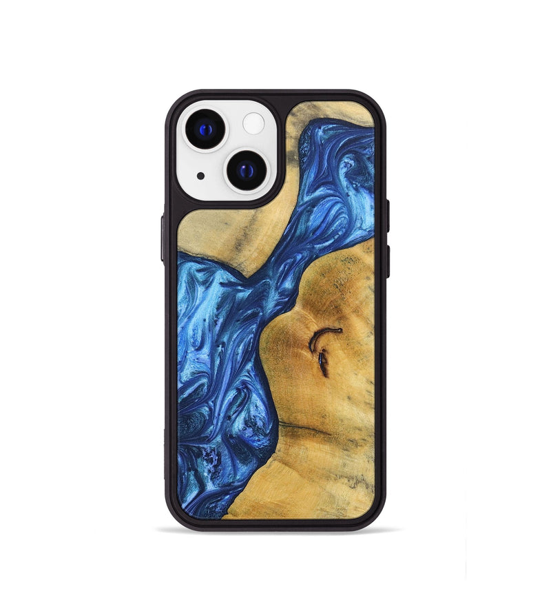 iPhone 13 mini Wood+Resin Phone Case - Jamal (Blue, 697211)