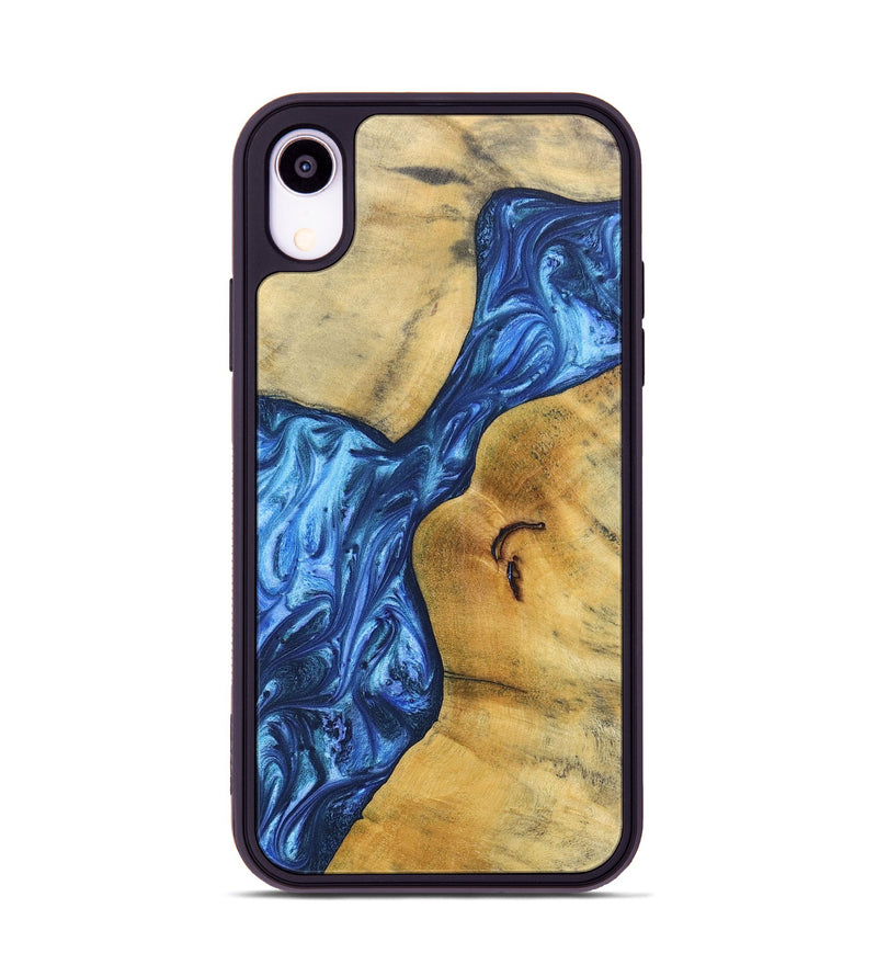 iPhone Xr Wood+Resin Phone Case - Jamal (Blue, 697211)