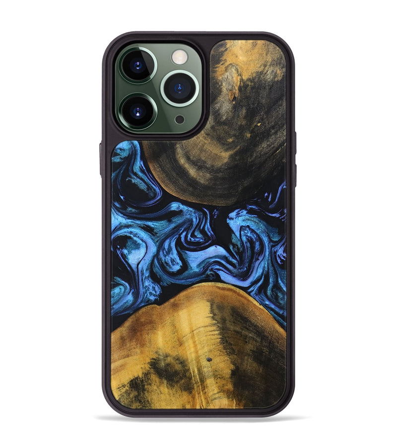 iPhone 13 Pro Max Wood+Resin Phone Case - Alexia (Blue, 697212)