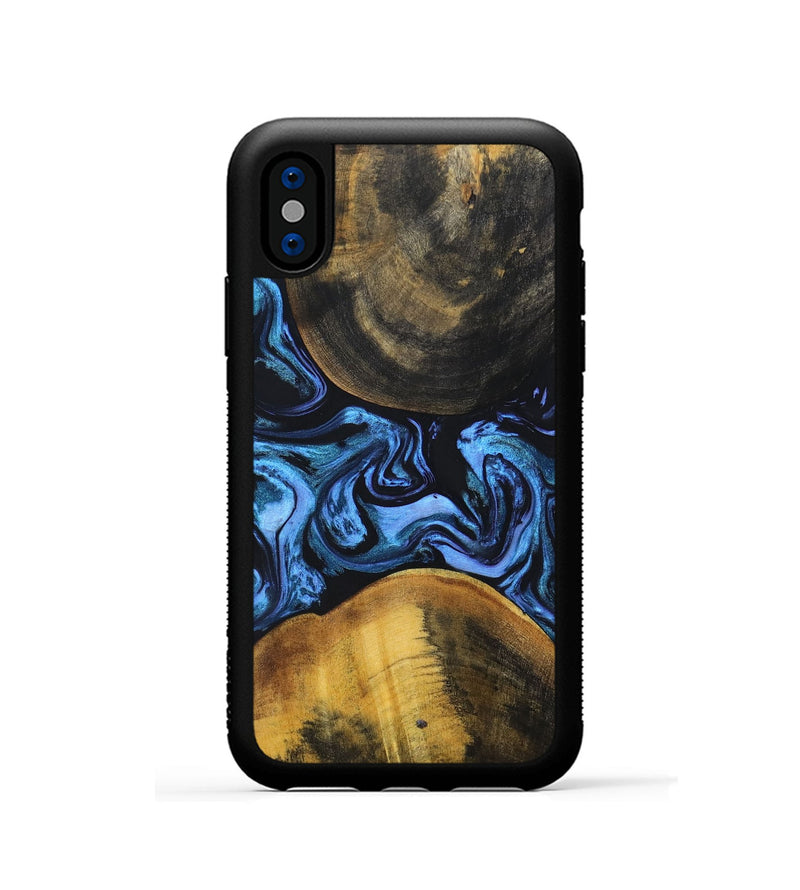 iPhone Xs Wood+Resin Phone Case - Alexia (Blue, 697212)