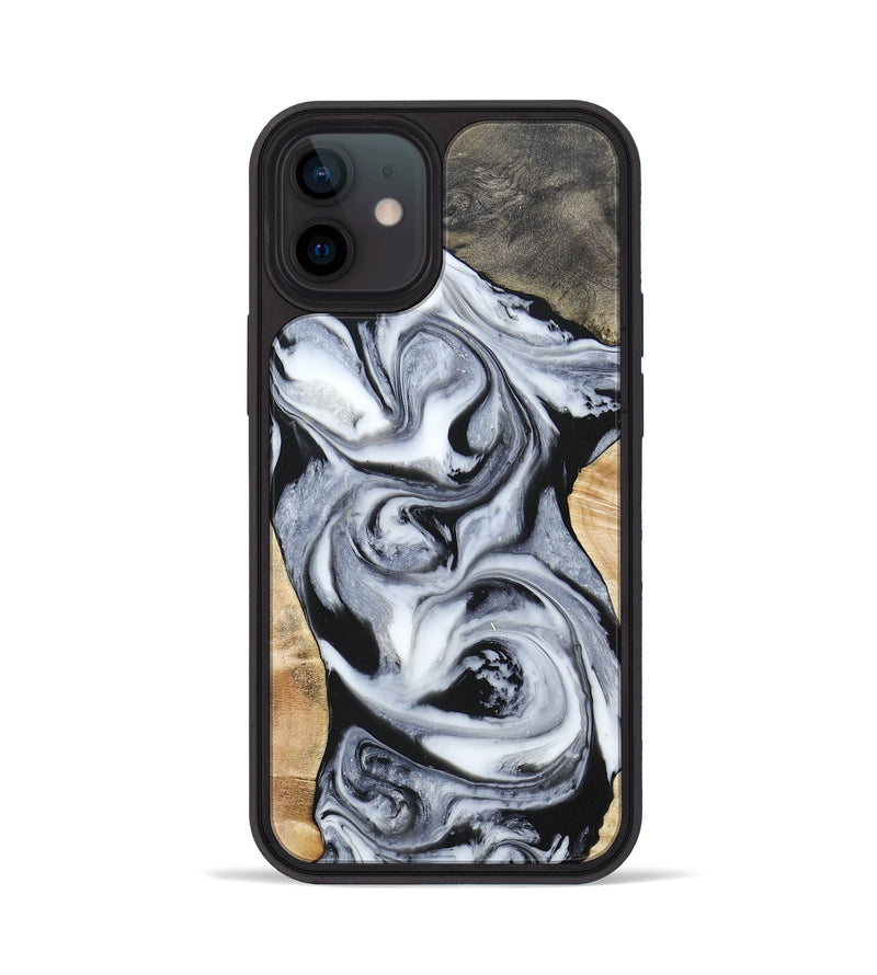 iPhone 12 Wood+Resin Phone Case - Raven (Mosaic, 697248)