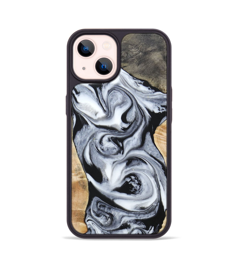 iPhone 14 Wood+Resin Phone Case - Raven (Mosaic, 697248)