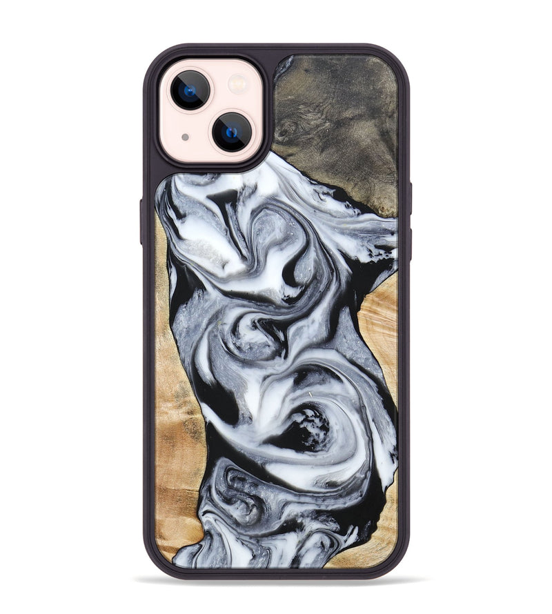 iPhone 14 Plus Wood+Resin Phone Case - Raven (Mosaic, 697248)