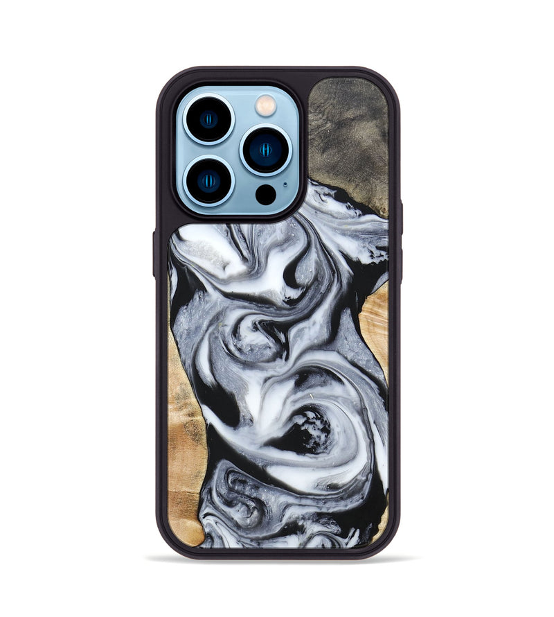 iPhone 14 Pro Wood+Resin Phone Case - Raven (Mosaic, 697248)