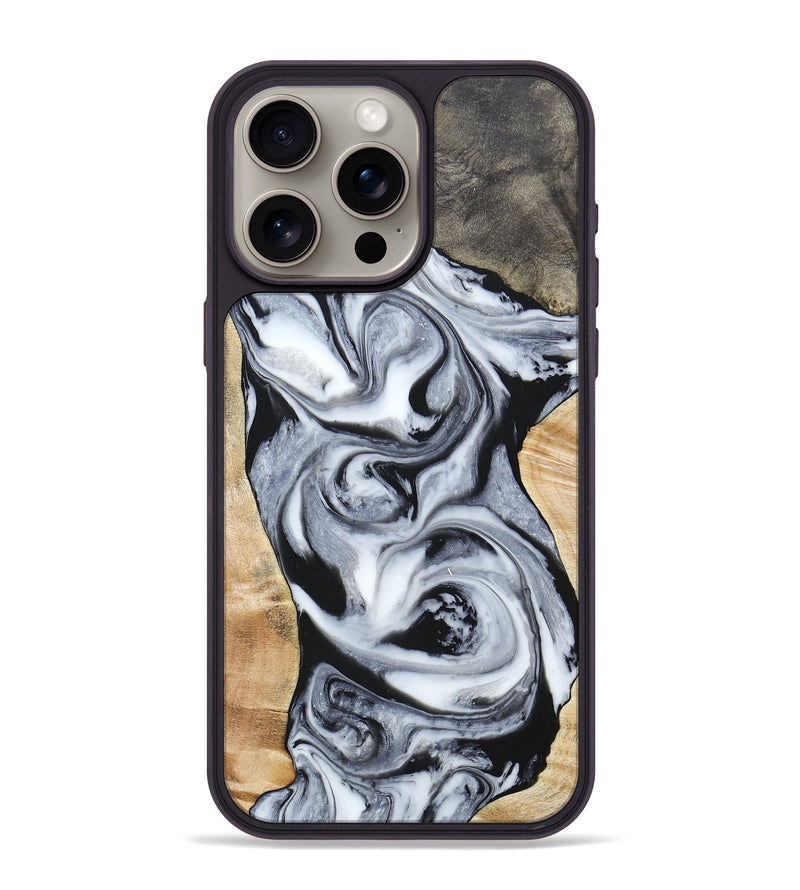 iPhone 15 Pro Max Wood+Resin Phone Case - Raven (Mosaic, 697248)