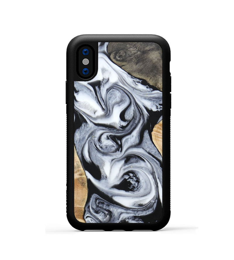 iPhone Xs Wood+Resin Phone Case - Raven (Mosaic, 697248)