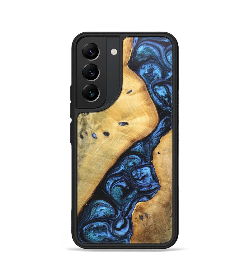 Galaxy S22 Wood+Resin Phone Case - Tabitha (Blue, 697265)