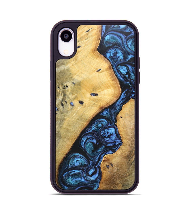iPhone Xr Wood+Resin Phone Case - Tabitha (Blue, 697265)