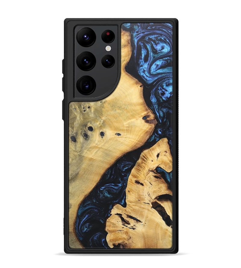 Galaxy S22 Ultra Wood+Resin Phone Case - Jami (Blue, 697271)