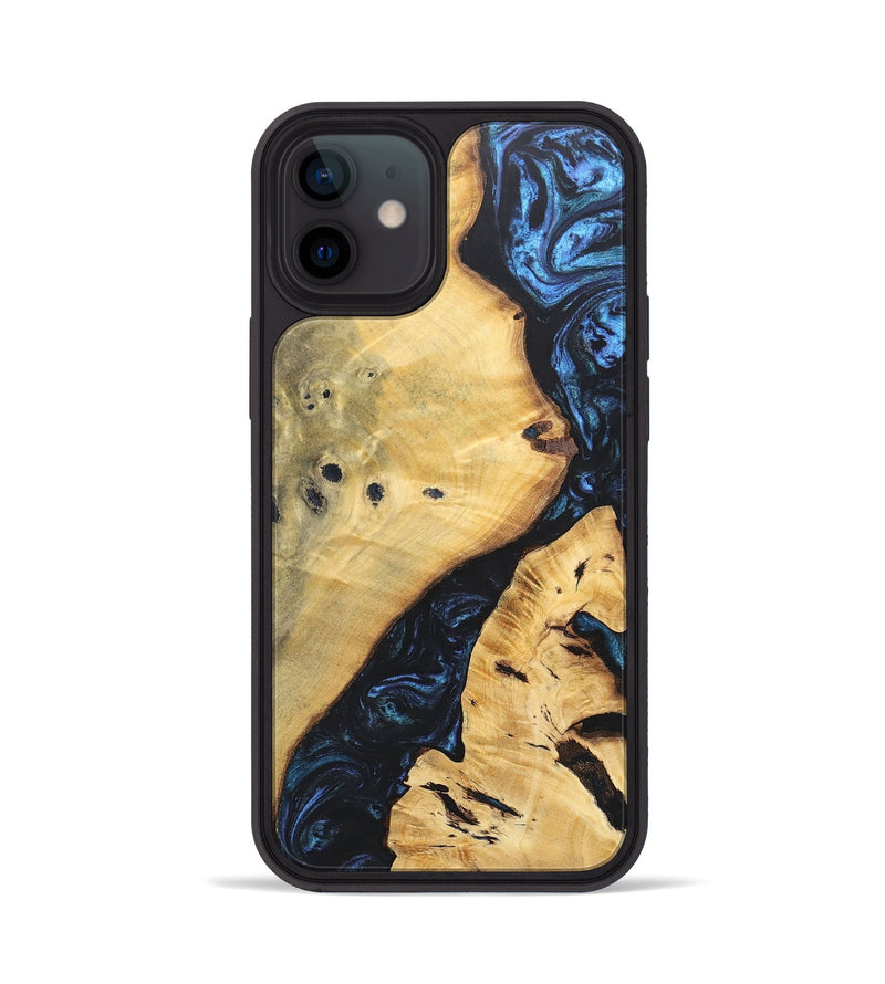 iPhone 12 Wood+Resin Phone Case - Jami (Blue, 697271)