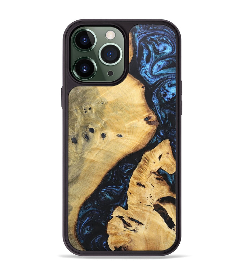 iPhone 13 Pro Max Wood+Resin Phone Case - Jami (Blue, 697271)