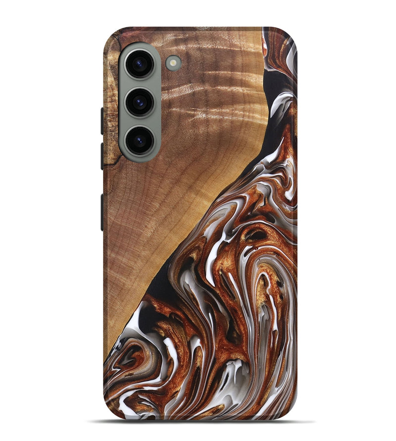 Galaxy S23 Plus Wood+Resin Live Edge Phone Case - Ace (Black & White, 697342)